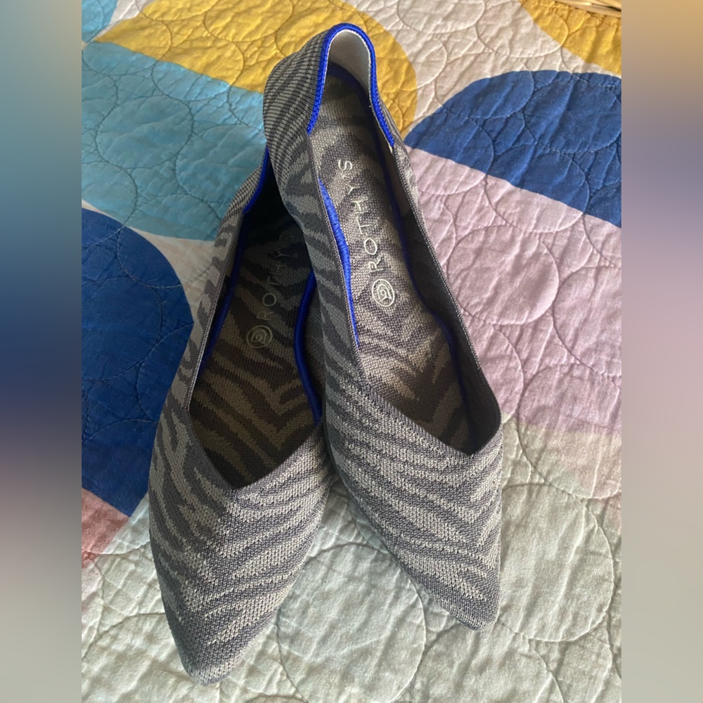 Rothy’s The Point Flats - Grey Zebra